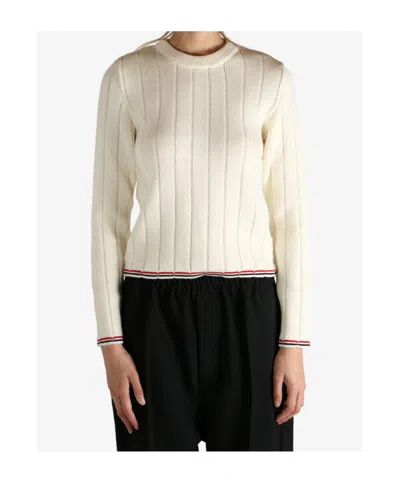 Thom Browne Long-sleeve Sweater In White