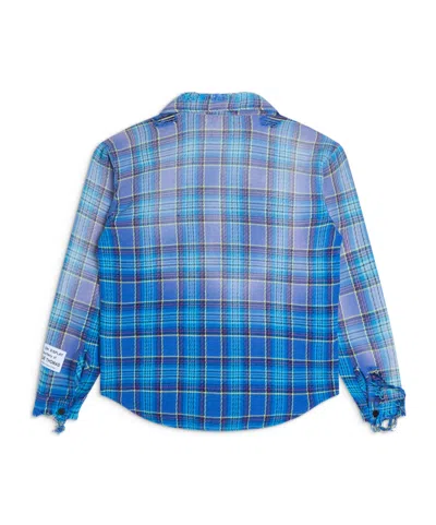 Gallery Dept. Mens Blue Multi Marley Flannel Checked Cotton Shirt In Blue