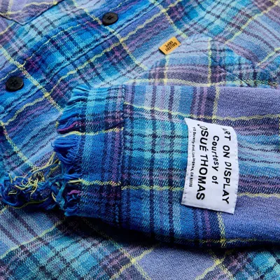 Gallery Dept. Mens Blue Multi Marley Flannel Checked Cotton Shirt In Blue