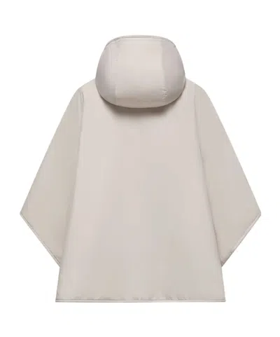 Moncler Double Hooded Cape In Neutral