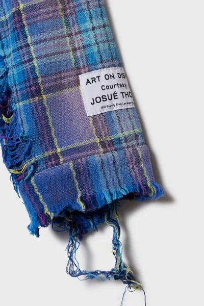 Gallery Dept. Mens Blue Multi Marley Flannel Checked Cotton Shirt In Blue
