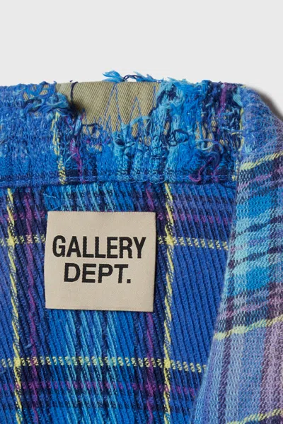 Gallery Dept. Mens Blue Multi Marley Flannel Checked Cotton Shirt In Blue