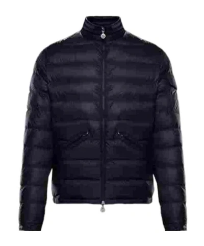 Moncler Long Sleeve Cotton Coat In Blue