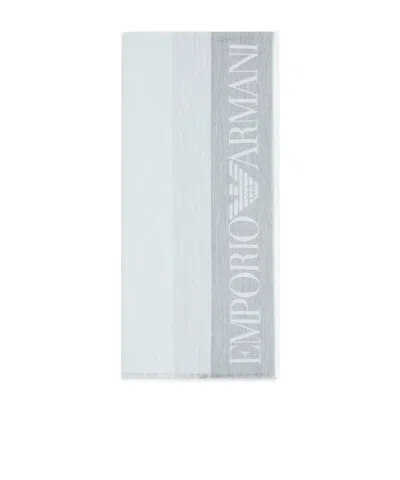 Emporio Armani Stole With Multicoloured Vertical Bands In Blue