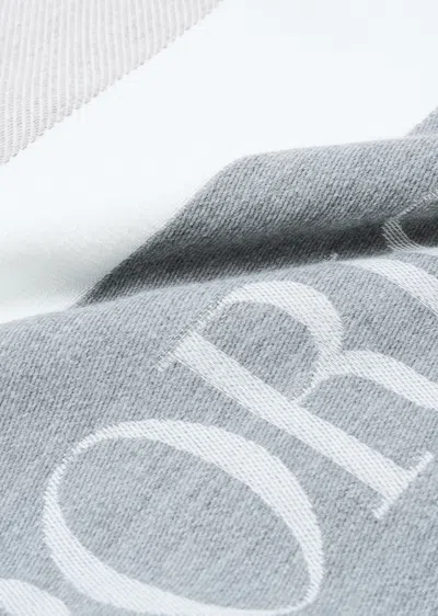 Emporio Armani Logo-jacquard Fringed Scarf In Multi