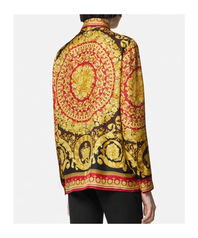 Versace Chemise Barocco Silk In Multi