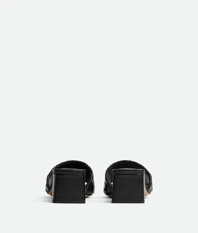 Bottega Veneta Women Leather Heel Sandals With Intrecciato Motif In Black