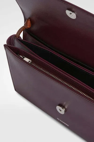 Jil Sander Tassel Shoulder Bag In Viola Leather
