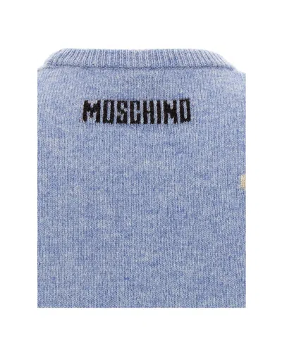 Moschino Wool Crew Neck Sweater With Graphic Design