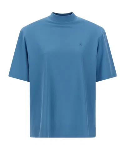 Attico Maxi Shoulder Strap T-shirt Light Blue In Blue