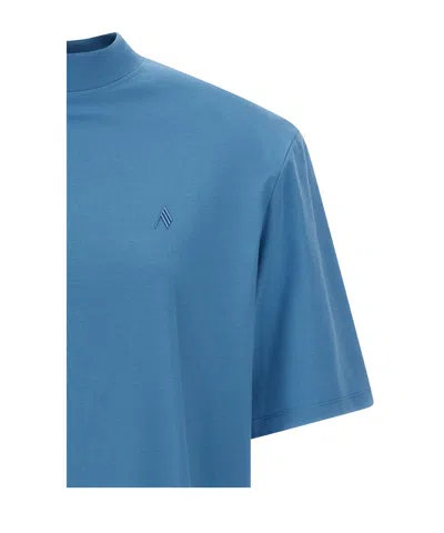 Attico Maxi Shoulder Strap T-shirt Light Blue In Blue
