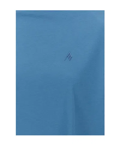 Attico Maxi Shoulder Strap T-shirt Light Blue In Blue