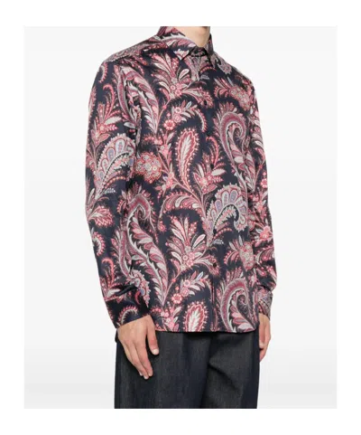 Etro Shirt Paisley Pattern Button-down Collar In Multi
