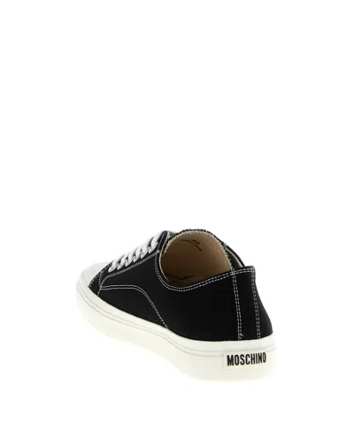 Moschino Sneakers In Canvas Edge In Black