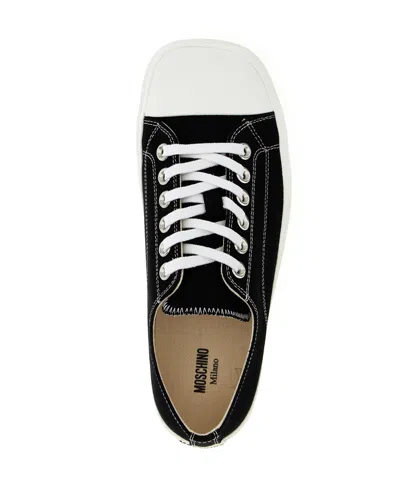 Moschino Sneakers In Canvas Edge In Black