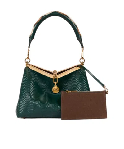 Etro Medium Vela Bag With Wavy Motif And Clutch