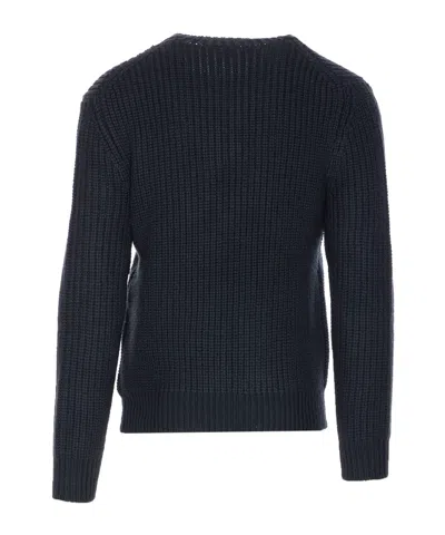 Tom Ford Mens Light Grey Crewneck Knitted Wool Cashmere Blend Jumper In Black