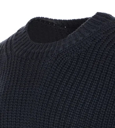 Tom Ford Mens Light Grey Crewneck Knitted Wool Cashmere Blend Jumper In Black