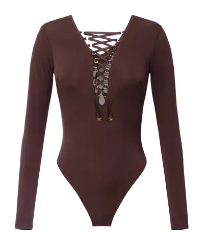 Elisabetta Franchi Bodysuit In Jersey Fabric With Laces