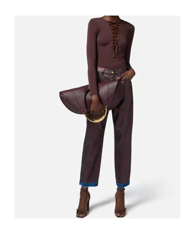 Elisabetta Franchi Bodysuit In Jersey Fabric With Laces
