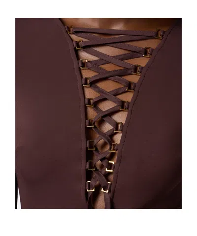 Elisabetta Franchi Bodysuit In Jersey Fabric With Laces