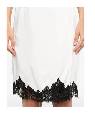 Stella Mccartney Jupe Midi En Satin Avec Dentelle