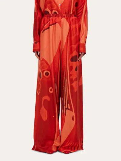 Ferragamo Silk Palazzo Trouser