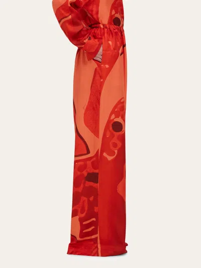 Ferragamo Silk Palazzo Trouser