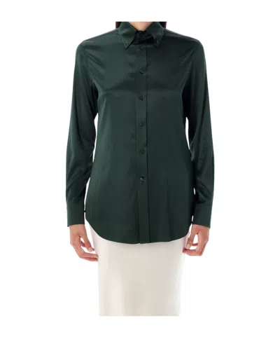 Ralph Lauren Cameron Satin Long-sleeve Shirt