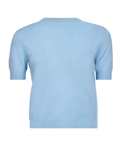 Gucci Short-sleeved Knitted T-shirt In Blue
