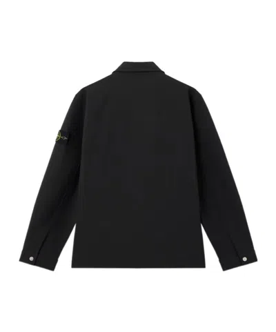 Stone Island Mens Black Soft-shell Pointed-collar Jacket In Black