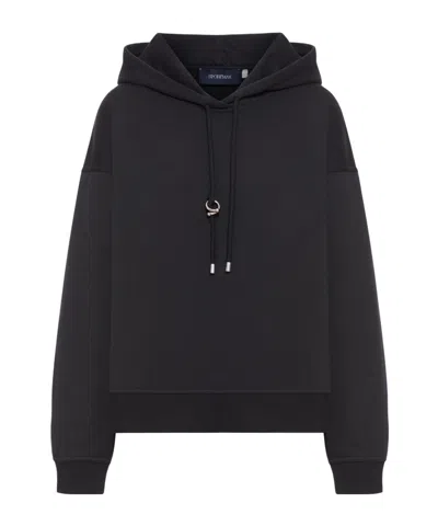 Sportmax Long-sleeved Hooded Sweatshirt In Black