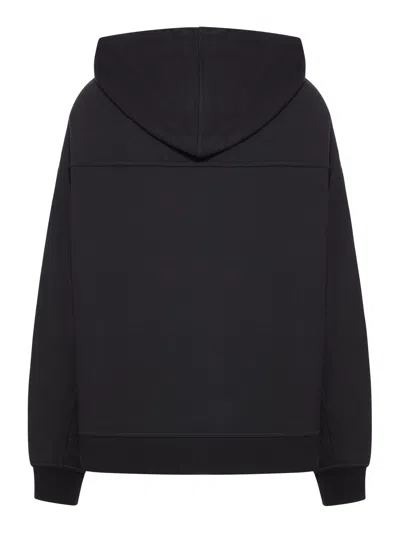 Sportmax Long-sleeved Hooded Sweatshirt In Black