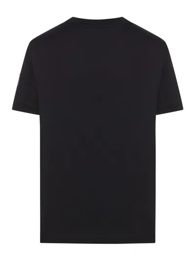 Moncler Round Neck Short Sleeve T-shirt In Black