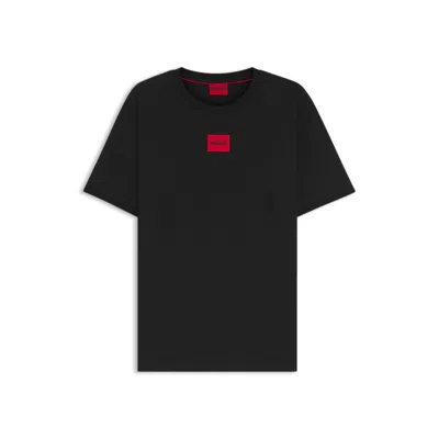 Hugo Boss Diragolino Coordinating Contrast Box Logo T-shirt In Black In Black