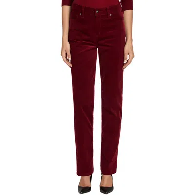 Jones New York Womens Textured Corduroy Straight Leg Pants In Burgundy