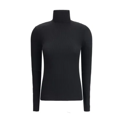 Wolford Turtleneck Fine-rib Merino Wool Jumper In Black