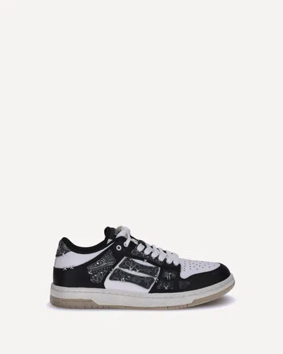 Amiri Skel Top Black Low Top Sneakers With Logo Patch On The Tongue And Logo Lettering On The Heel In Leat
