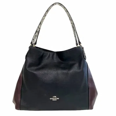 Pre-owned Coach Poppy Wine Leather Handbag Tote Bag () In Multi