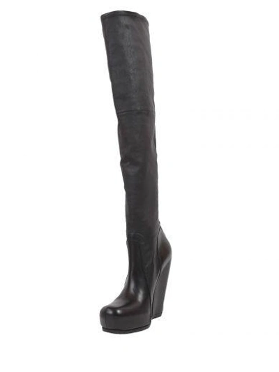 Shop Rick Owens High Stretch Boots In Nero