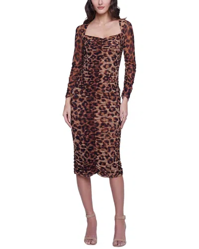 L Agence Marise Leopard Print Bodycon Dress In Brown