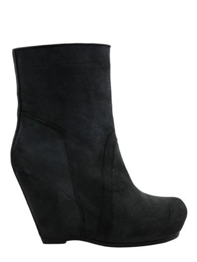 Shop Rick Owens Wedge Boots In Nero