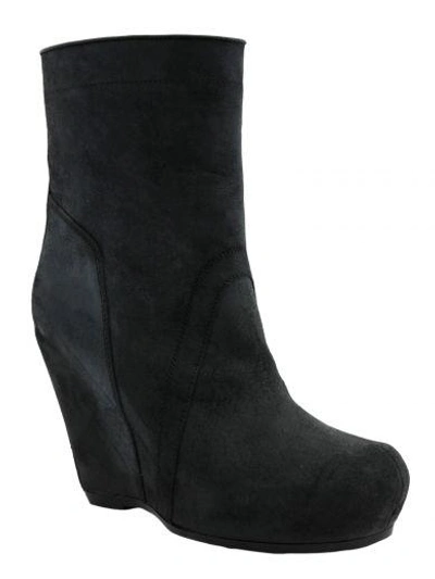 Shop Rick Owens Wedge Boots In Nero