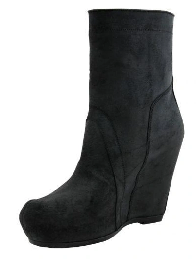 Shop Rick Owens Wedge Boots In Nero