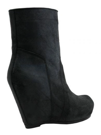 Shop Rick Owens Wedge Boots In Nero