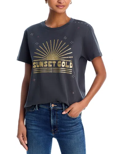 Mother The Rowdy Embellished Tee In Black