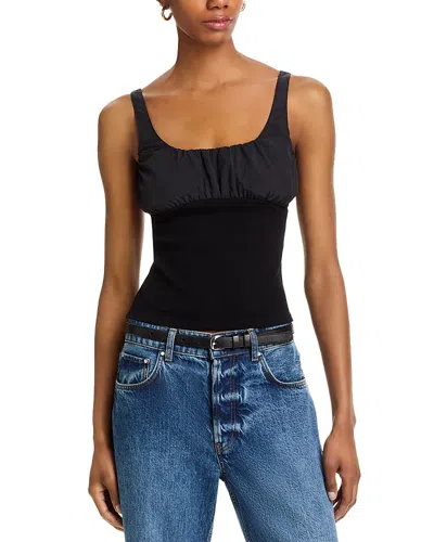 Steve Madden Luana Ruched Detail Top In Black