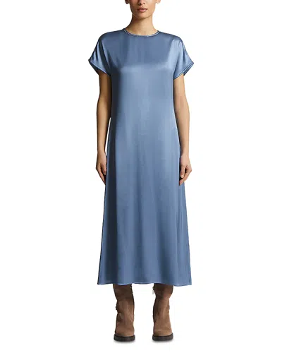Peserico Short Sleeve Dress In Blue