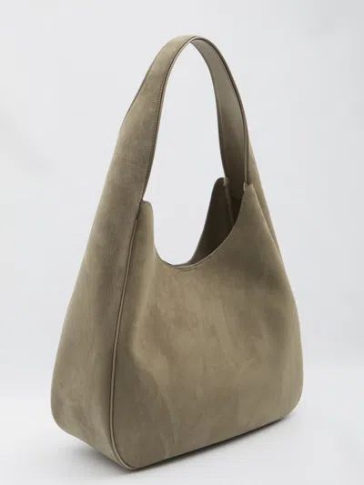 Stella Mccartney Large Studded Logo Suede Hobo Bag In Brown