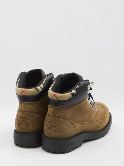 Burberry Moor Suede Lace-up Hiking Boots In Brown